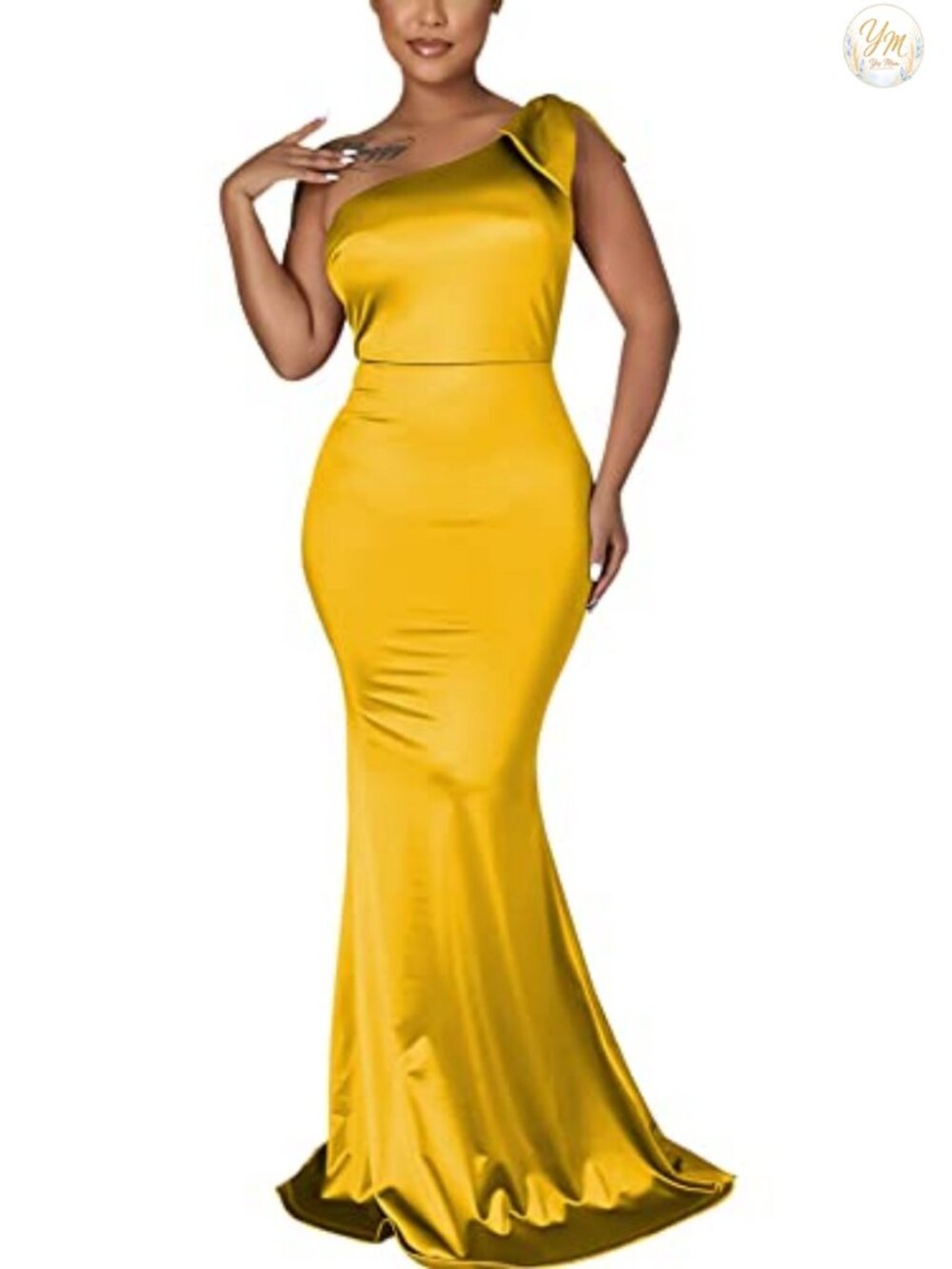 Sleeveless One Shoulder Bodycon Maxi Dress Mermaid Formal Evening Party
